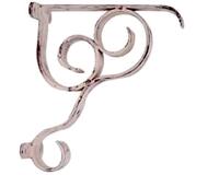 Hand Forged White Iron Shelf Bracket 10" x 9"