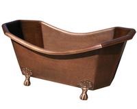 Octagonal Copper Clawfoot Tub 66"