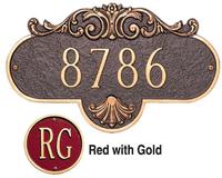 Rochelle Wall Address Plaque Red/Gold