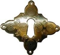 Stamped Brass Keyhole Cover 2 3/8x2 3/16