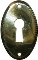 Stamped Brass Oval Keyhole Cover